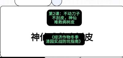 第2节：【物理手段】不动刀子不刮皮，神仙难救病树皮，课程：《经济作物冬季清园&middot;实战防坑指南》#识农AI