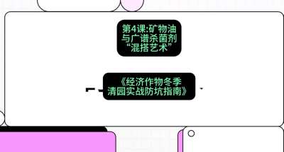 第4节：【替代方案】矿物油与广谱杀菌剂的&ldquo;混搭艺术&rdquo;，课程：《经济作物冬季清园&middot;实战防坑指南》#识农AI