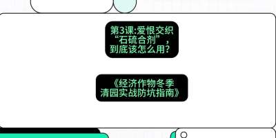 第3节：【核武药剂】爱恨交织的&ldquo;石硫合剂&rdquo;，到底该怎么用？，课程：《经济作物冬季清园&middot;实战防坑指南》#识农AI