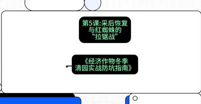 第5节：【柑橘清园】采后恢复与红蜘蛛的&ldquo;拉锯战&rdquo;，课程：《经济作物冬季清园&middot;实战防坑指南》#识农AI